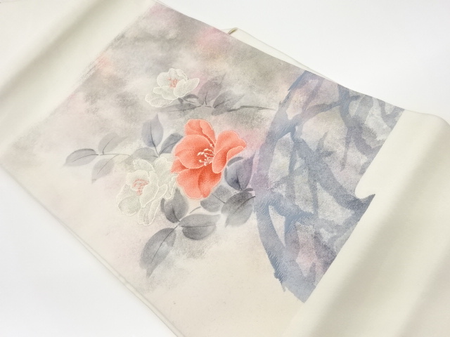 JAPANESE KIMONO / VINTAGE NAGOYA OBI / WOVEN FLOWER